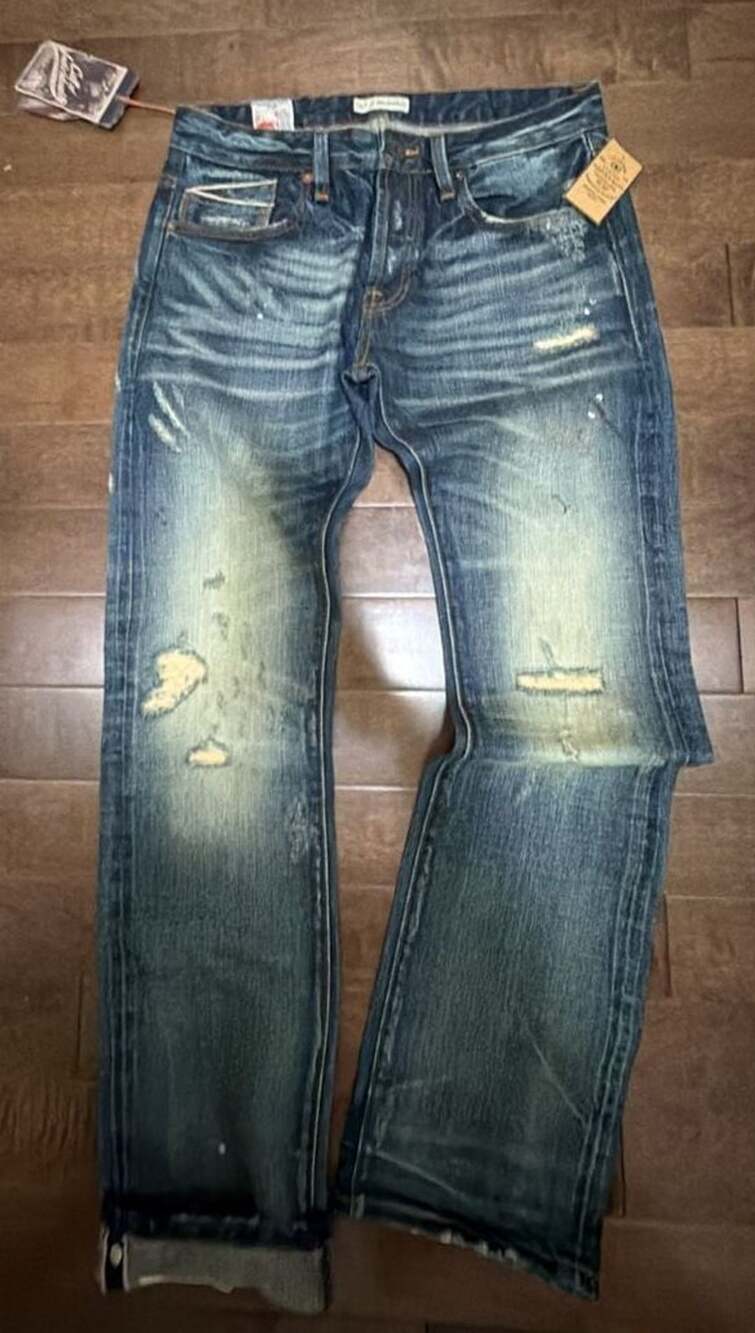 Vtg Cult of Individuality Rebel Straight Distressed Selvedge Denim Jeans Size 32